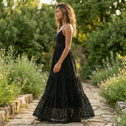 Midnight Willow Floral Lace Maxi