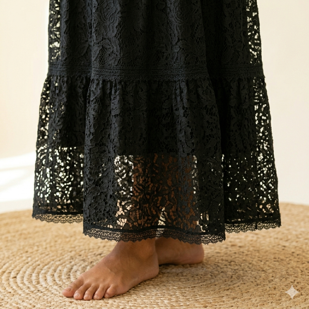 Midnight Willow Floral Lace Maxi