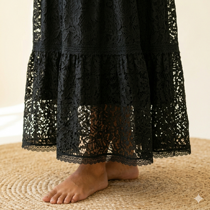 Midnight Willow Floral Lace Maxi